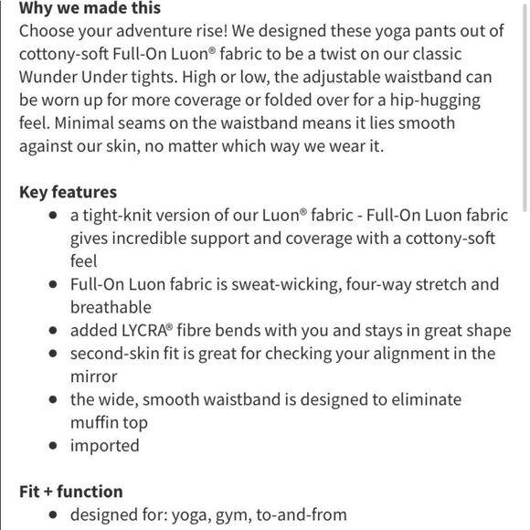 Lululemon Wunder Under roll down leggings. Size 2 - Picture 7 of 7